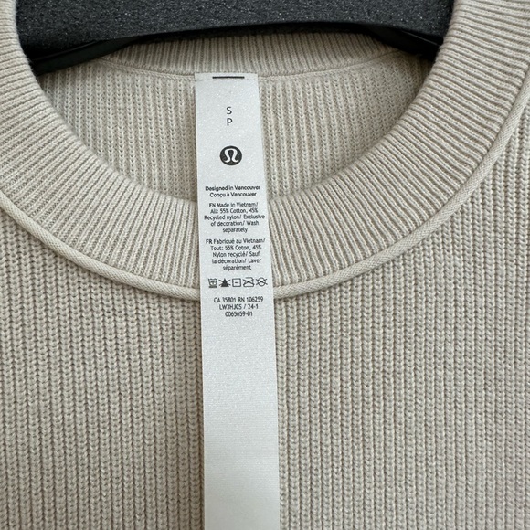 LuluLemon Take It All In Cotton-Blend Sweater in White Opal - Picture 5 of 10